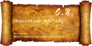 Oberritter Máté névjegykártya