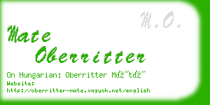 mate oberritter business card